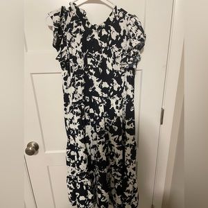 Pinch Navy Flutter Sleeve Tiered Midi Dress